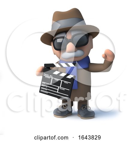 3d Cartoon Blind Man Characte Is Making a Movie by Steve Young