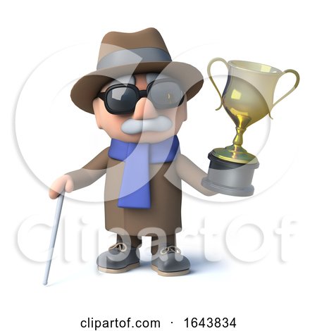 3d Blind Man Has Won the Gold Cup Trophy Award by Steve Young