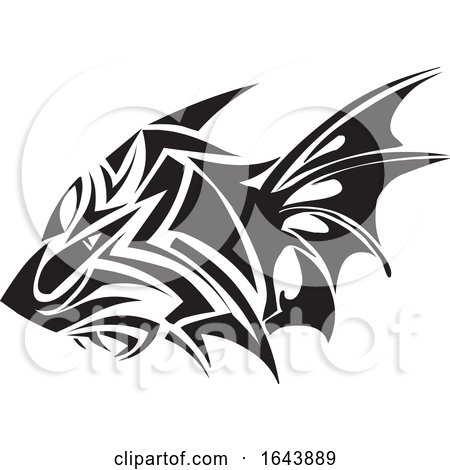 Black and White Tiger Face Tattoo Design by Morphart Creations