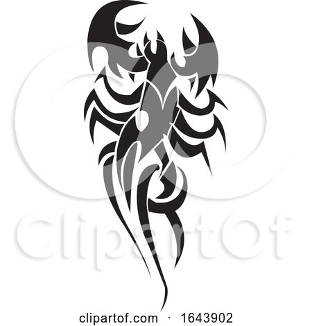 Black and White Scorpion Tattoo Design by Morphart Creations