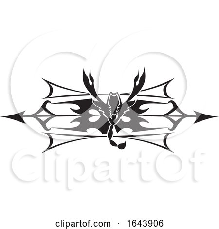 Black and White Scorpion Tribal Tattoo Design by Morphart Creations