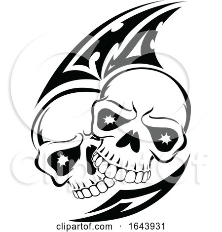 Tribal Skull Tattoo Design Vector - clip-art vector illustration Stock  Vector | Adobe Stock