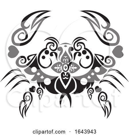Black and White Crab Tattoo Design by Morphart Creations