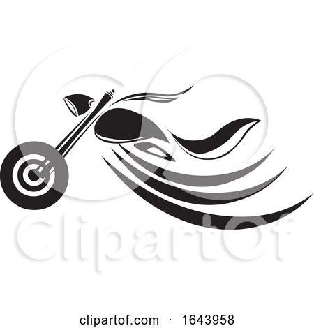 Black and White Tribal Motorcycle Tattoo Design by Morphart Creations