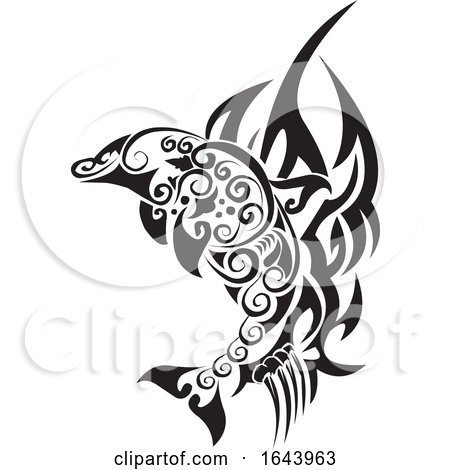 Dolphin Elegant Tattoo Shape In Tribal Style Royalty Free SVG, Cliparts,  Vectors, and Stock Illustration. Image 76221599.