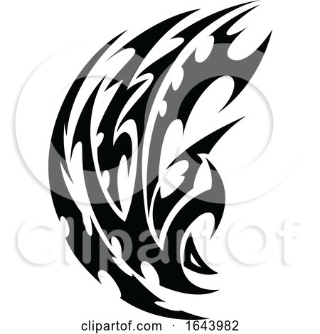 Black and White Abstract Tribal Tattoo Design by Morphart Creations