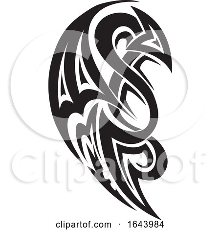 Black and White Abstract Tribal Tattoo Design by Morphart Creations