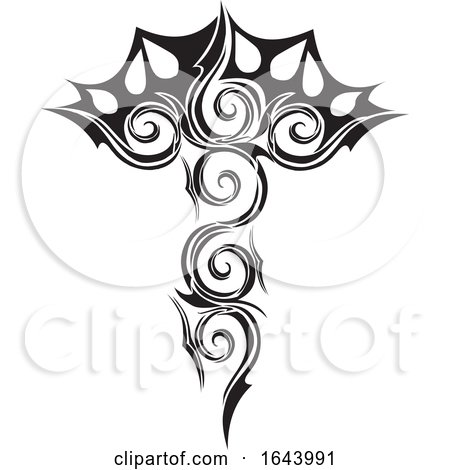 Black and White Tribal Tattoo Design by Morphart Creations