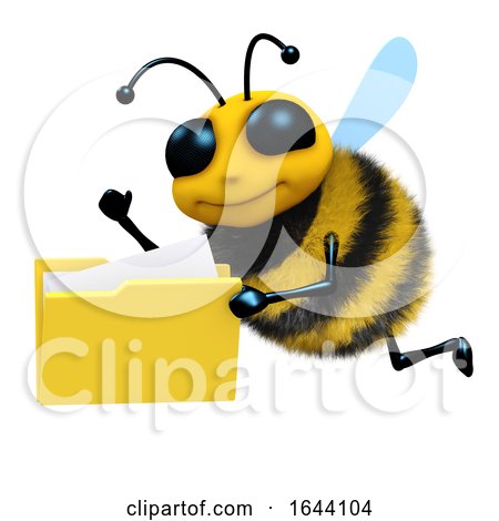 3d Bee with Folder of Files by Steve Young