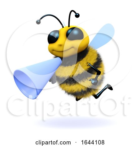 3d Honey Bee with a Megaphone by Steve Young