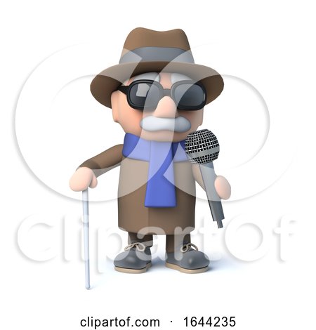 3d Blind Man Singing into a Microphone by Steve Young