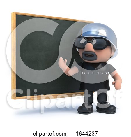 3d Biker Teaches at the Blackboard by Steve Young