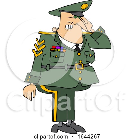 Cartoon Saluting Military Man by djart