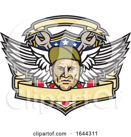 American Crew Chief Shield Mascot by patrimonio