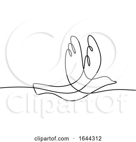 Bird Flying Continuous Line by patrimonio