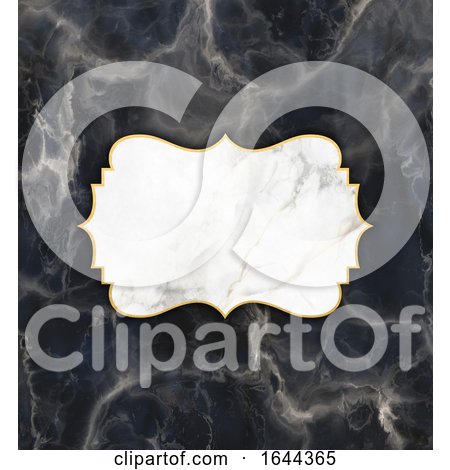 Gold and Marble Frame on a Dark Marble Texture Background by KJ Pargeter