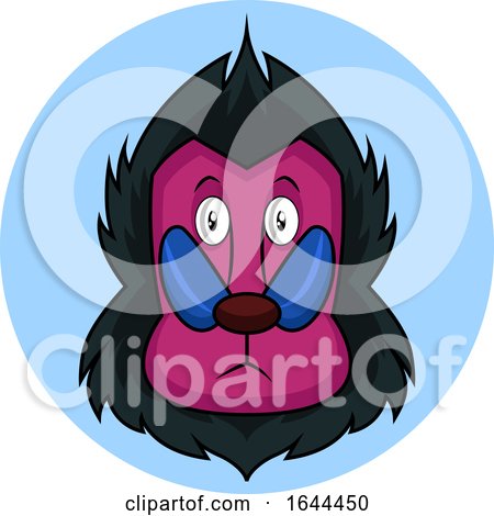 Cartoon Monkey with Pink Face Vector Illustration on White Background by Morphart Creations
