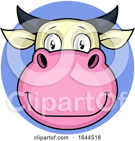 Cartoon Happy Cow Vector Illustration on White Backgorund by Morphart Creations