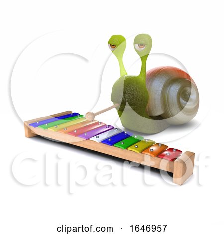 3d Snail Plays Xylophone by Steve Young