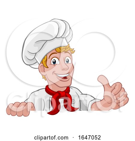 Chef Cook Baker Thumbs up Cartoon by AtStockIllustration