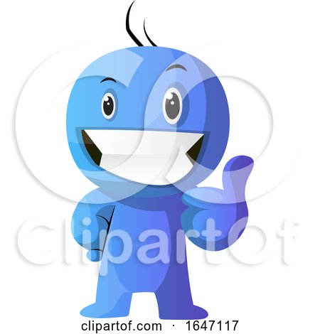 Blue Cartoon Man Giving a Thumb up by Morphart Creations