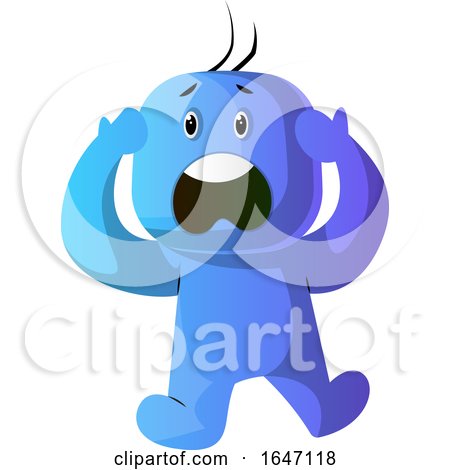 Scared Blue Cartoon Man by Morphart Creations