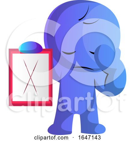 Sad Cartoon Man Holding a Declined Notice by Morphart Creations