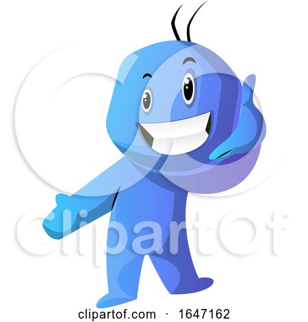 Cartoon Blue Man Gesturing Call Me by Morphart Creations