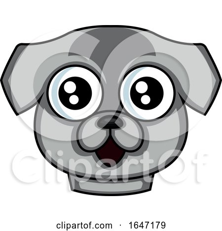 Happy Gray Dog Face by Morphart Creations