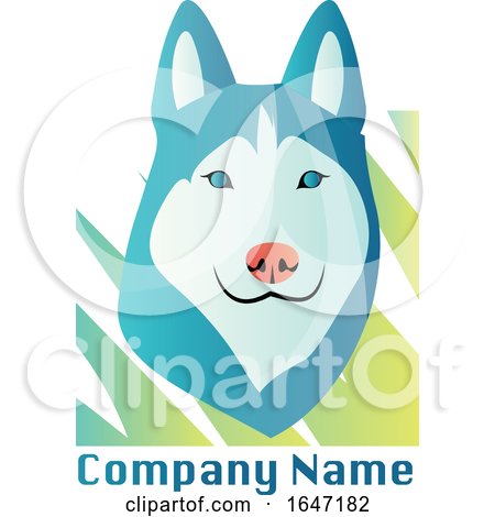 Husky Dog Logo Design with Sample Text by Morphart Creations