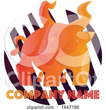 Orange Bull Logo Design with Sample Text by Morphart Creations