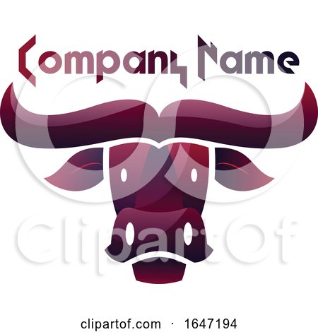 Purple Buffalo Logo Design with Sample Text by Morphart Creations