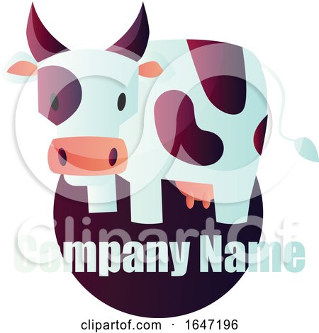 Dairy Cow Logo Design with Sample Text by Morphart Creations