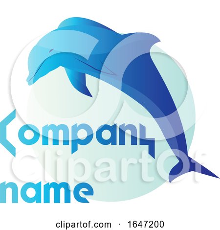 Blue Dolphin Logo Design with Sample Text by Morphart Creations
