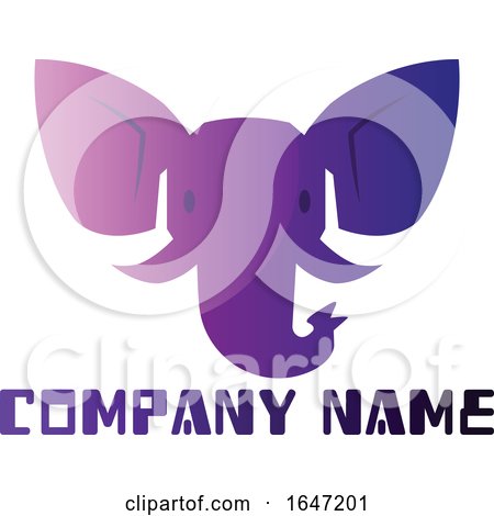 Purple Elephant Logo Design with Sample Text by Morphart Creations