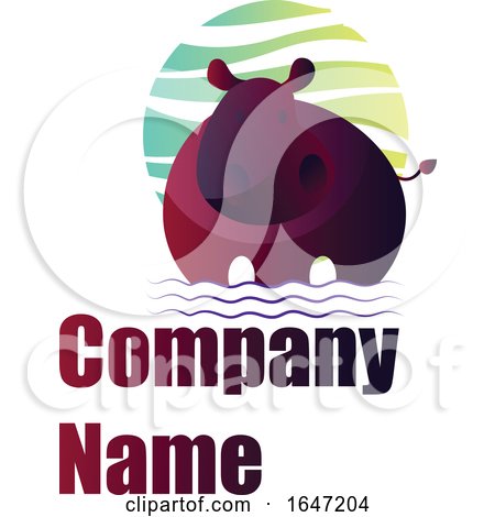 Purple Hippo Logo Design with Sample Text by Morphart Creations