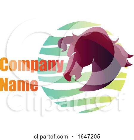Purple Horse Head Logo Design with Sample Text by Morphart Creations