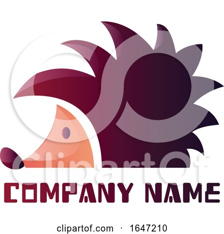 Purple Hedgehog Logo Design with Sample Text by Morphart Creations