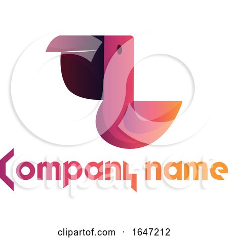 Pelican Bird Logo Design with Sample Text by Morphart Creations