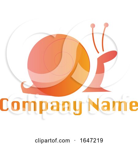 Orange Snail Logo Design with Sample Text by Morphart Creations