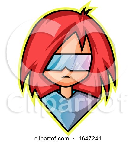 Cool Red Haired Girl Wearing Futuristic Glasses by Morphart Creations