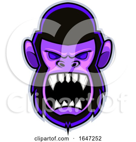 Angry Yelling Gorilla Face Logo by Morphart Creations