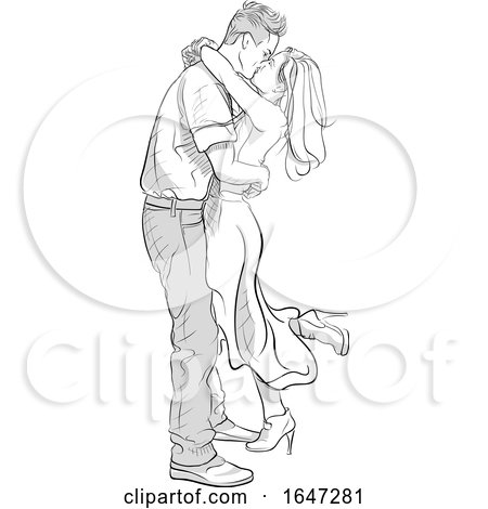 Sketched Kissing Couple by dero