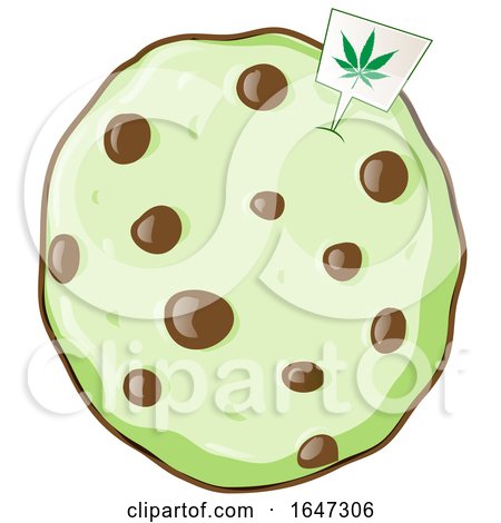 Cartoon Cannabis Cookie by Domenico Condello