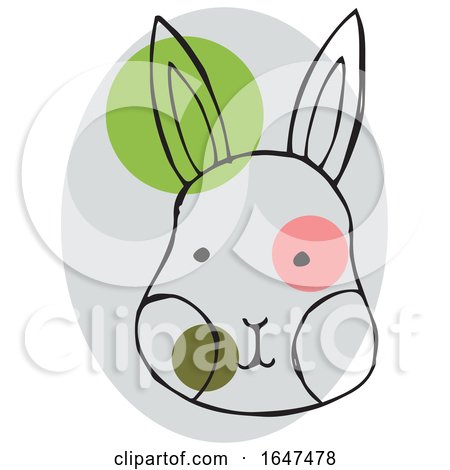 Sketched Rabbit Face by Cherie Reve