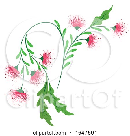 Pink Flowers with Green Stalk by Cherie Reve