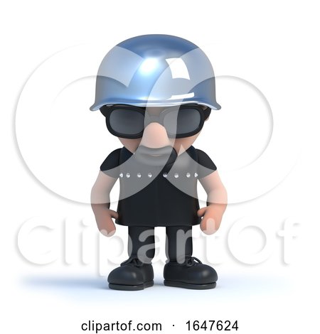 3d Biker Looks down by Steve Young