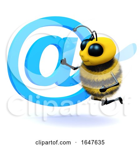 3d Honey Bee Has an Email Address Symbol by Steve Young