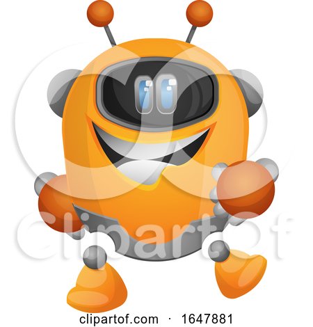 Orange Cyborg Robot Mascot Character by Morphart Creations