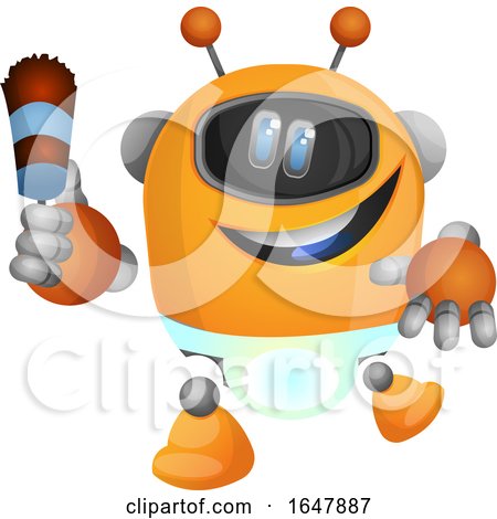 Orange Cyborg Robot Mascot Character Maid by Morphart Creations